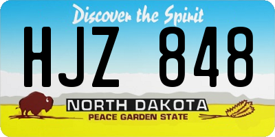 ND license plate HJZ848