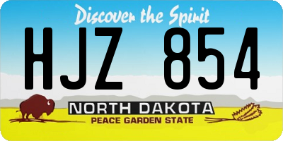 ND license plate HJZ854