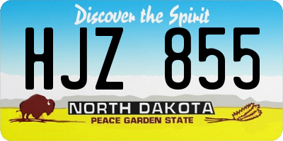 ND license plate HJZ855