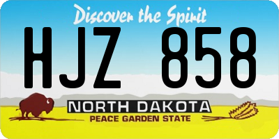 ND license plate HJZ858
