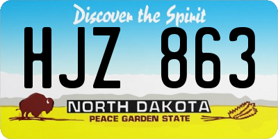 ND license plate HJZ863
