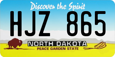 ND license plate HJZ865