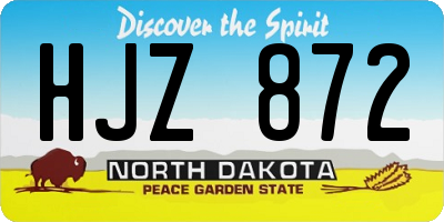 ND license plate HJZ872