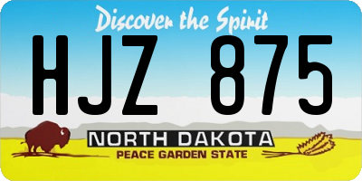 ND license plate HJZ875