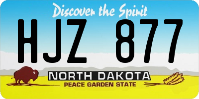 ND license plate HJZ877