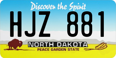 ND license plate HJZ881