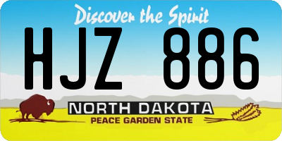 ND license plate HJZ886
