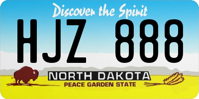 ND license plate HJZ888