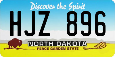 ND license plate HJZ896