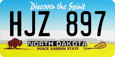 ND license plate HJZ897