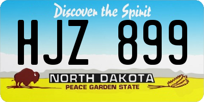 ND license plate HJZ899