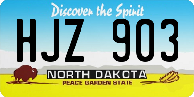 ND license plate HJZ903