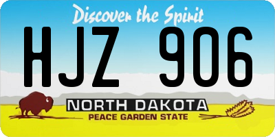 ND license plate HJZ906