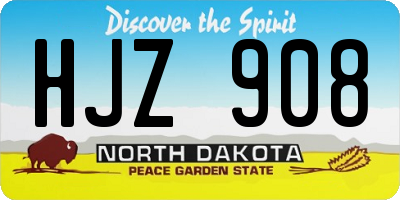 ND license plate HJZ908