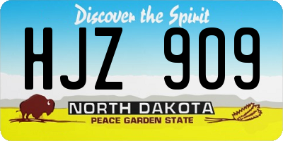 ND license plate HJZ909