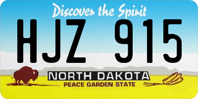 ND license plate HJZ915