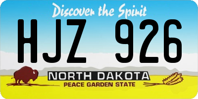 ND license plate HJZ926