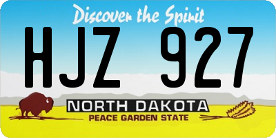 ND license plate HJZ927