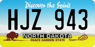 ND license plate HJZ943