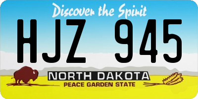 ND license plate HJZ945