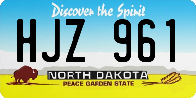 ND license plate HJZ961