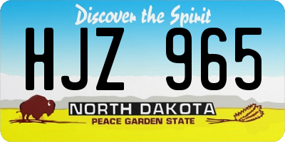 ND license plate HJZ965