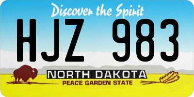 ND license plate HJZ983