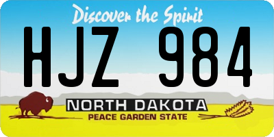 ND license plate HJZ984