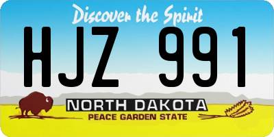 ND license plate HJZ991