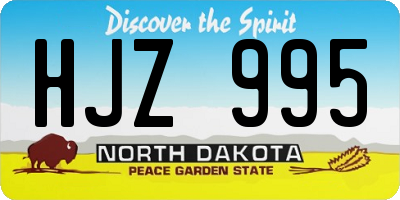 ND license plate HJZ995