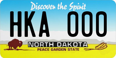 ND license plate HKA000