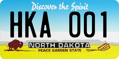 ND license plate HKA001