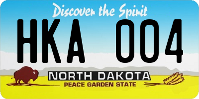 ND license plate HKA004