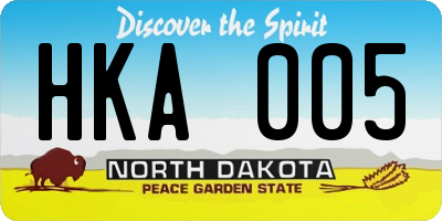 ND license plate HKA005