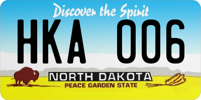 ND license plate HKA006