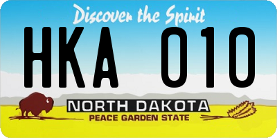 ND license plate HKA010