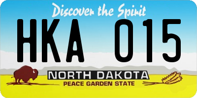 ND license plate HKA015