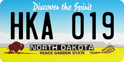ND license plate HKA019