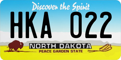 ND license plate HKA022