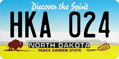 ND license plate HKA024