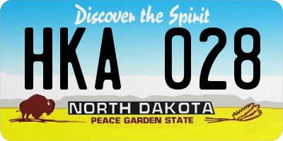 ND license plate HKA028