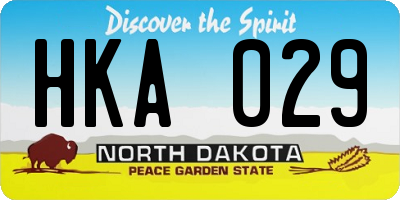 ND license plate HKA029