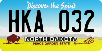 ND license plate HKA032