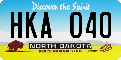 ND license plate HKA040