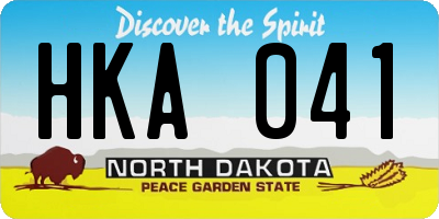 ND license plate HKA041