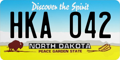 ND license plate HKA042