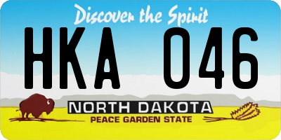 ND license plate HKA046