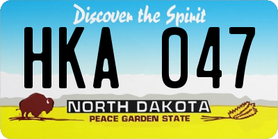 ND license plate HKA047