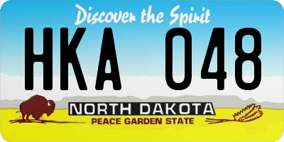 ND license plate HKA048