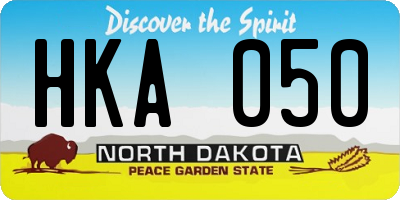 ND license plate HKA050